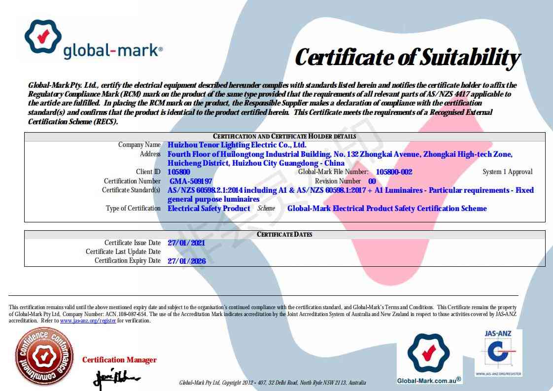 SAA Certificate
